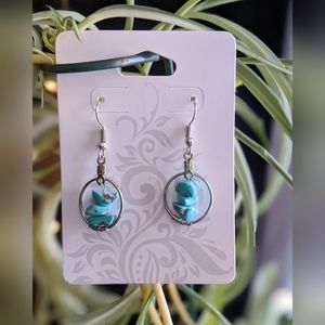 Handmade earrings with turquoise gemstones